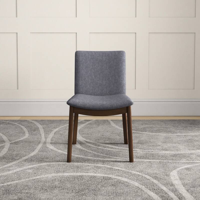 GDFStudio - Laura Mid-Century Modern Solid Wood Dining Chair Set with Upholstered Fabric, Set of 2 - 20"