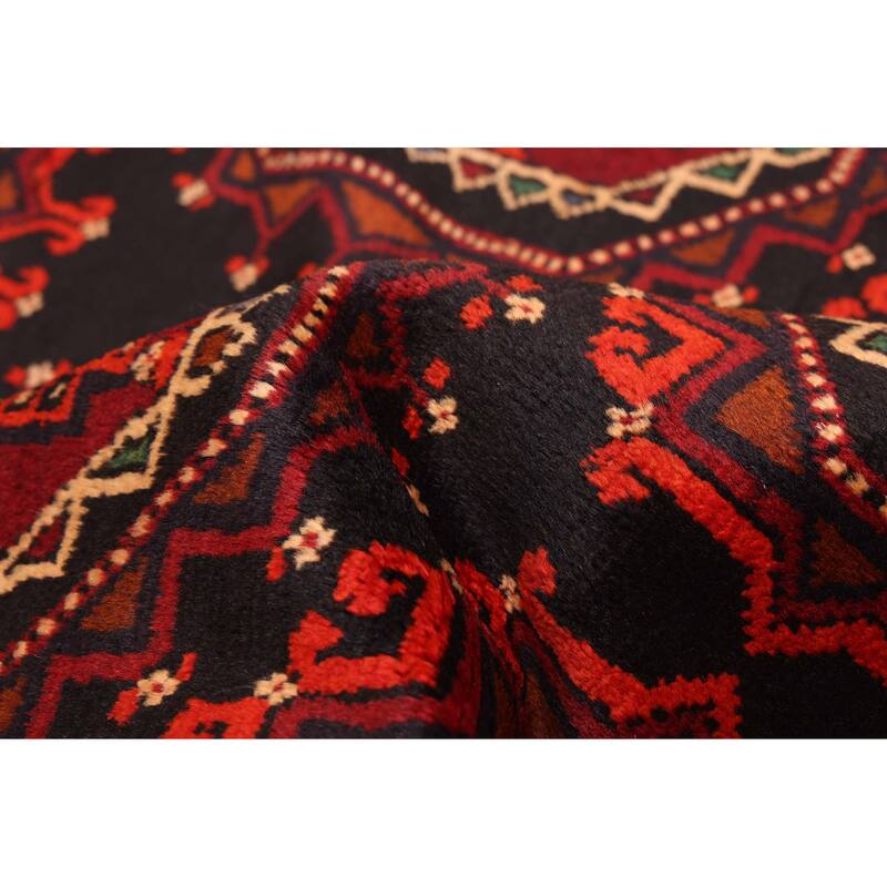 ECARPETGALLERY Hand-knotted Teimani Black, Red Wool Rug - 3'8 x 6'4