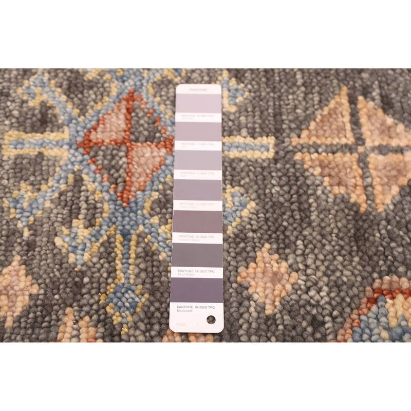 ECARPETGALLERY Hand-knotted Jules Serapi Dark Grey Wool Rug - 2'7 x 9'10