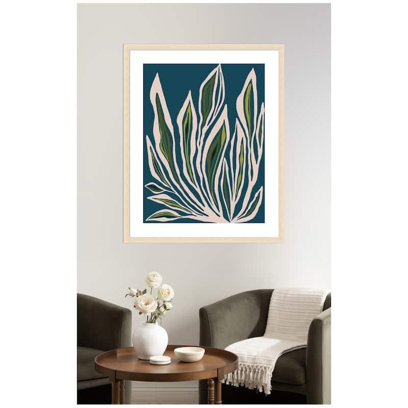 Kate and Laurel Framed Art Blue Flora 2 by Alicia Bock