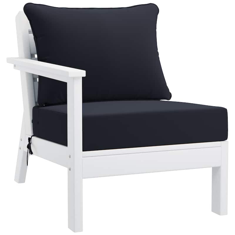 Birchwood All Weather HDPE Outdoor Patio White Deep Seating Conversation Set (6-Piece Set)