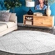 preview thumbnail 10 of 19, Nuloom Sally Faded Trellis Area Rug 5' Round - Grey