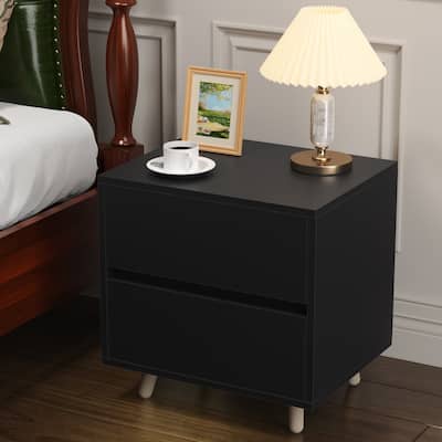 Modern Nightstand with 2 Drawers for Bedroom, Living Room