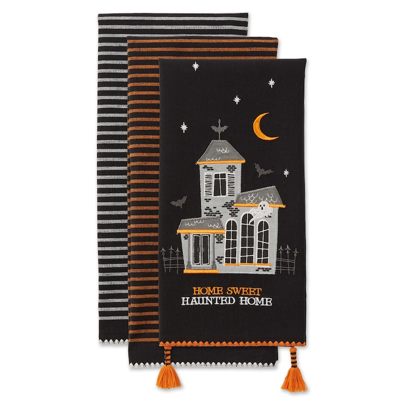 DII Halloween Embellished Dishtowels Set of 3