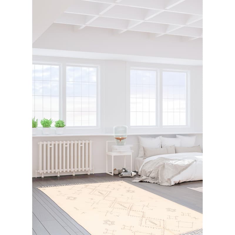 ECARPETGALLERY Hand-knotted Pak Finest Marrakesh Cream Wool Rug - 5'9 x 7'9