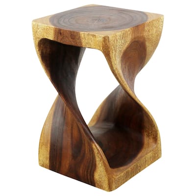 Haussmann® Original Wood Twist Stool 10 X 10 X 16 In High Walnut Oil - 10" x 10" x 16"