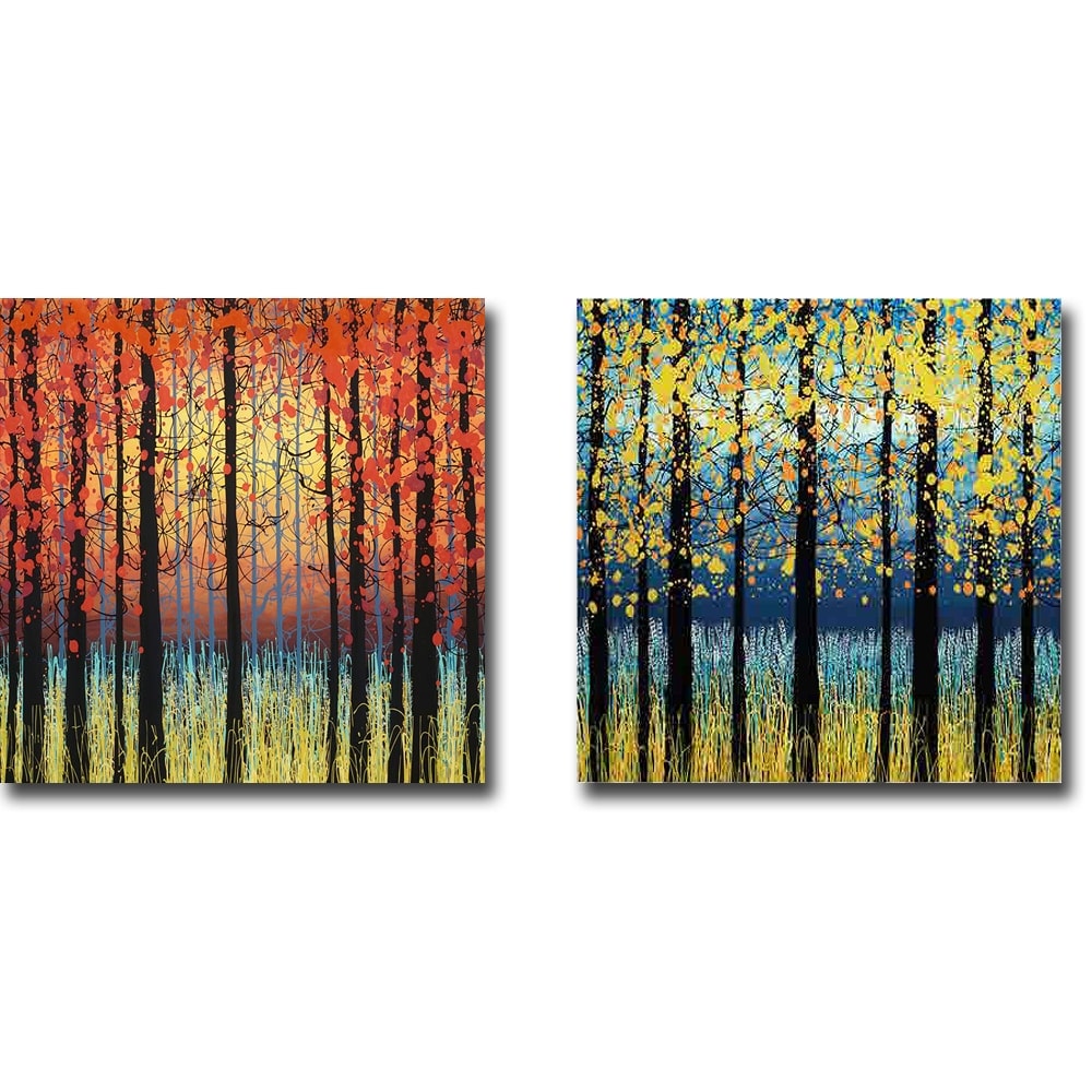 Peace of Nature & Field of Peace by Daniel Lager 2-pc Gallery Wrapped Canvas Giclee Set (18 in x 18 in Each Canvas in Set)
