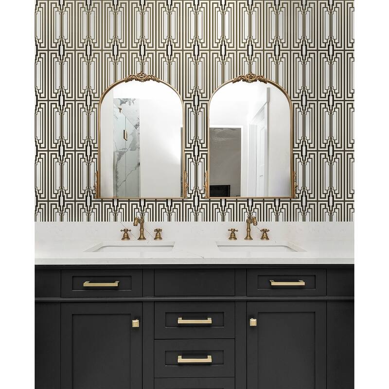 NextWall Manhattan Deco Peel and Stick Wallpaper - 27 in. W x 18 ft. L