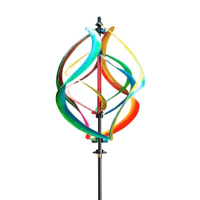 89 in. H Misting Wind Spinner, Multicolor Helix