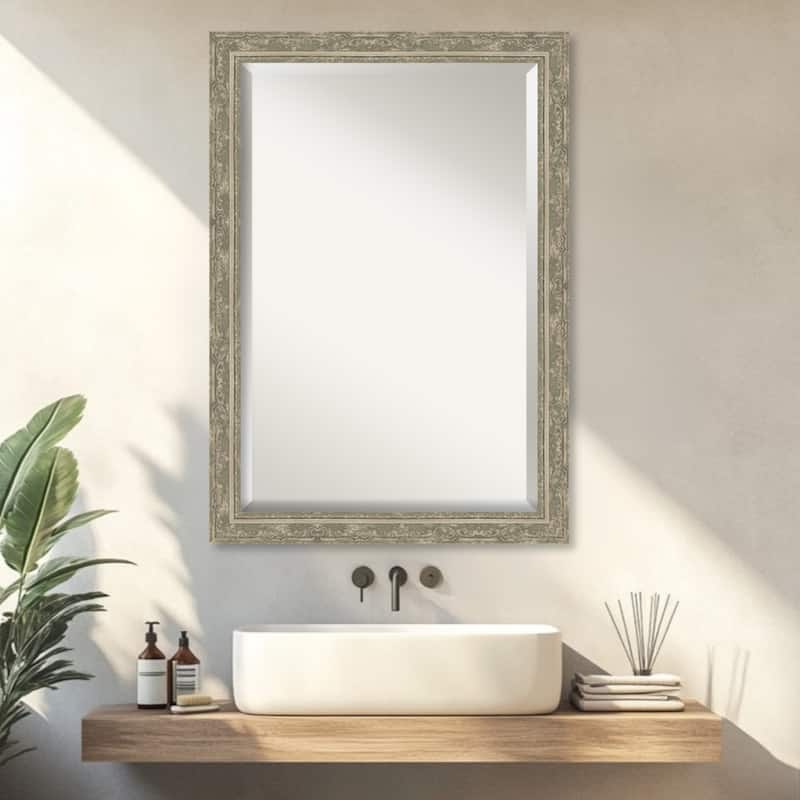 Filigree Beveled Framed Bathroom Vanity Wall Mirror