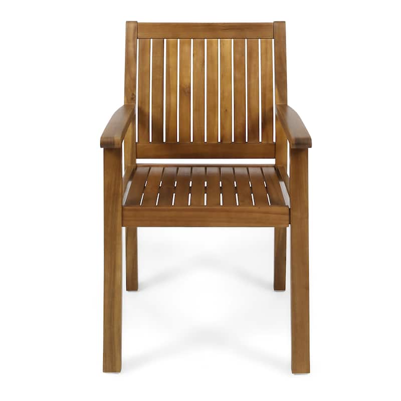 Wilson Outdoor Acacia Wood Dining Chairs (Set of 2) by Christopher Knight Home