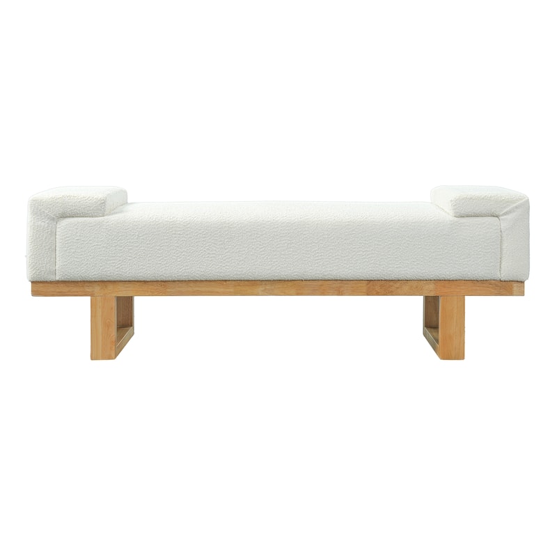 Christopher Knight Home - Modern Upholstered Ottoman Bench with Rubberwood Legs