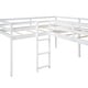 preview thumbnail 21 of 20, Twin Size Loft Bed with Ladder and Slide, L-shaped Frame Bed Low Loft Wood Bed with Play Space Underneath for Kids