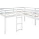 preview thumbnail 6 of 11, White L-Shaped Twin Loft Bed with Ladder, Slide, and Under-Bed Space, Solid Wood and MDF Construction