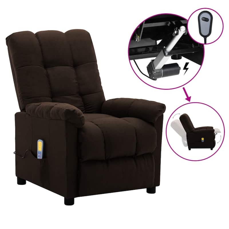 vidaXL Massage Recliner Chair Electric Reclining Chair for Elderly Fabric - 29.1" x 39" x 40.2"