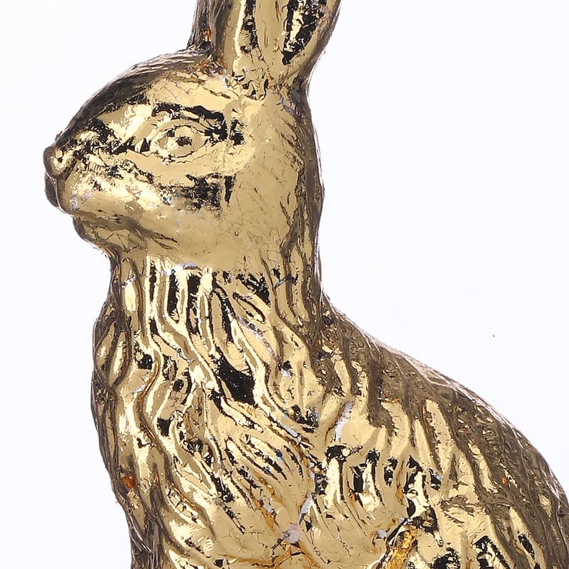 4" Glass Foiled Bunny Ornament