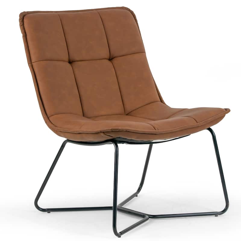 Aurele Armless Accent Chair with Black Metal Legs