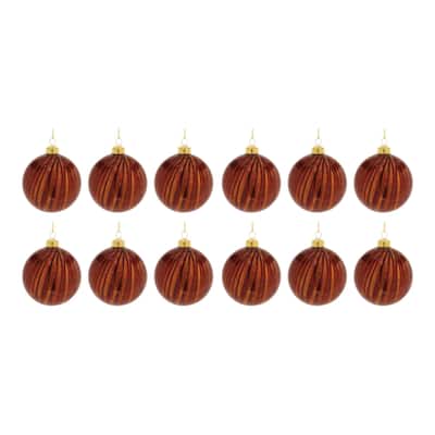 Root Beer Glass Christmas Ball Ornaments - 4" (101mm) - Brown -12ct