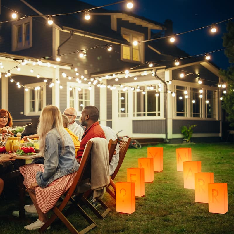 White Paper Luminary Bags, Flame Resistant Candles Bags for Wedding