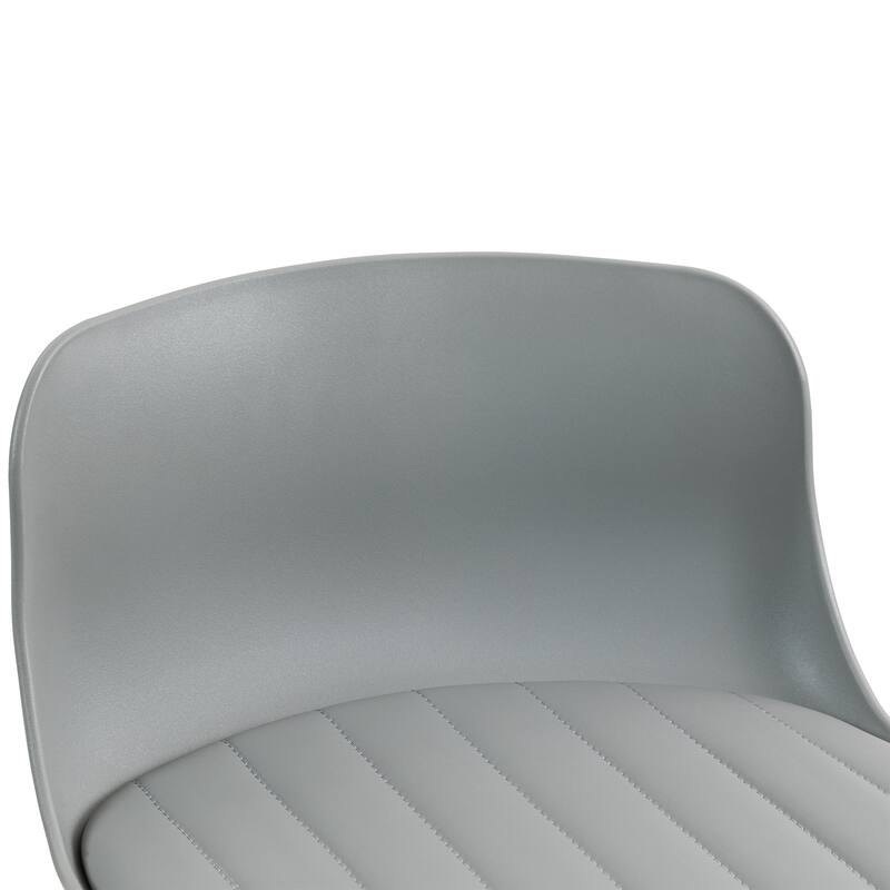 Counter Height Bar Stools Set of 2, Height Adjustable Swivel Bar Stools, Armless PU Leather Kitchen Island Chairs