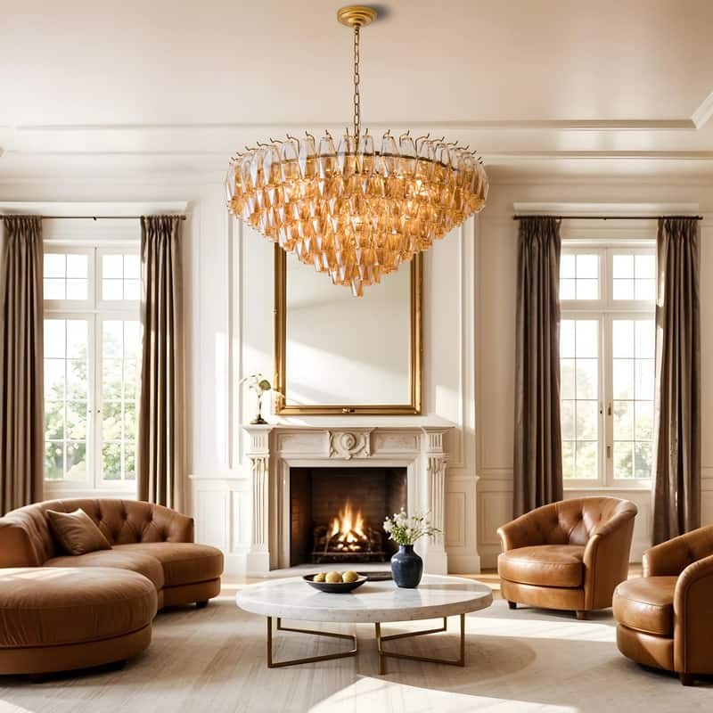 KAYLA 37in Modern Extra Large Black Chandeliers
