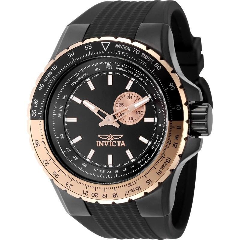 Invicta Men's 49725 Aviator Quartz VD72 Black Dial Watch