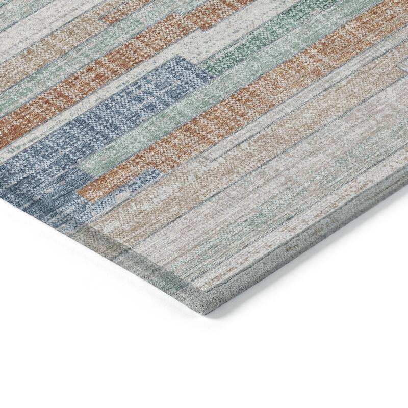 HomeRoots Striped Transitional Rectangle Outdoor Rug