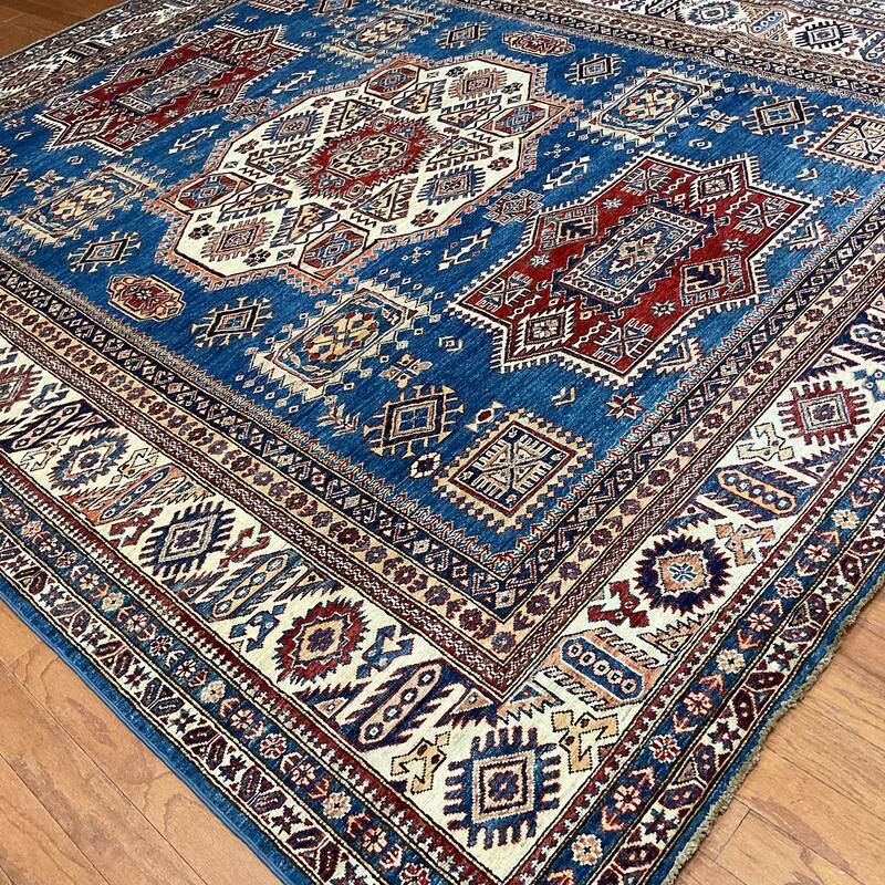 HERAT ORIENTAL Handmade Super Kazak Wool Rug - 8'1" x 9'7"