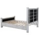 preview thumbnail 10 of 22, Queen Platform Bed with Upholstered Headboard & 2 Drawers - Antique White