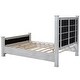 preview thumbnail 10 of 22, Queen Wood Platform Kids Bed Frame with Upholstered Headboard, Footboard & 2 Storage Drawers, White, Easy to Assemble