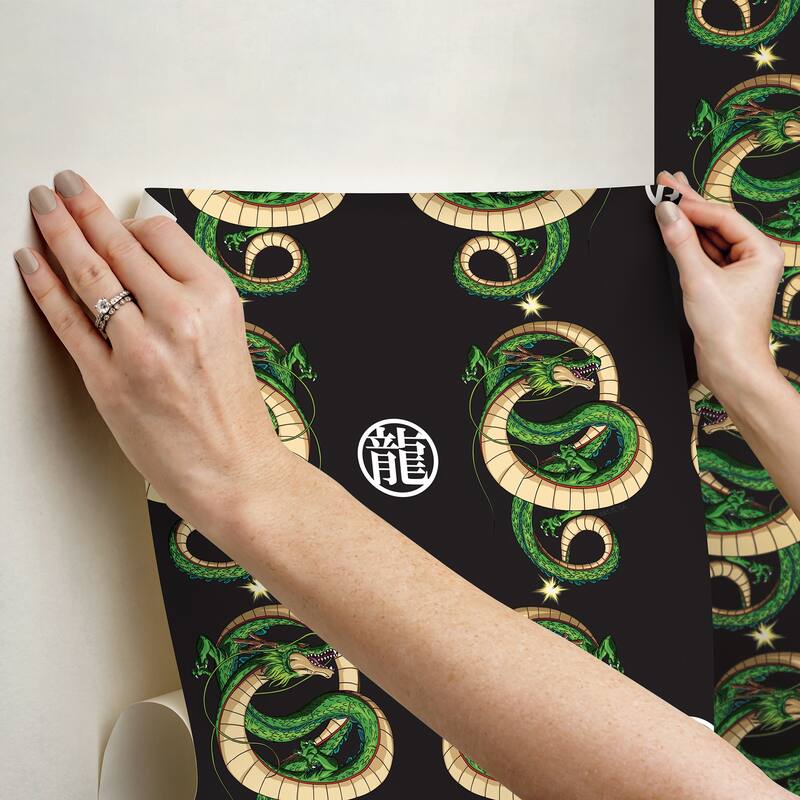 RoomMates Dragon Ball Z Shenron Dragon Black Peel and Stick Wallpaper - N/A
