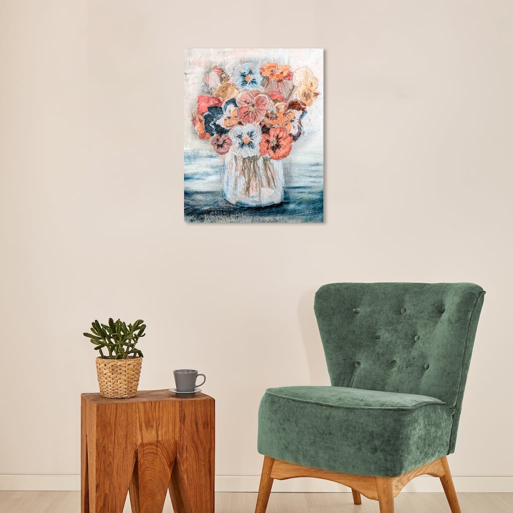 Wynwood Studio Canvas Floral and Botanical Pensieros Anemone White and Modern & Contemporary Wall Art Canvas Print