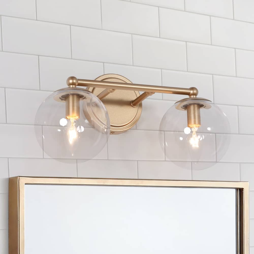 Mid-century Modern Gold Bathroom Vanity Lights French Country Glass Globe Wall Sconce