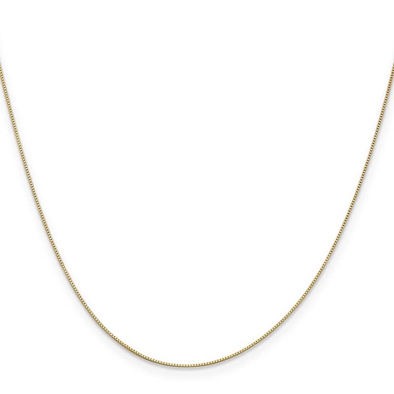 Curata 10k Yellow Gold Solid 0.5mm Baby Box Chain Necklace Options: 16 18 20