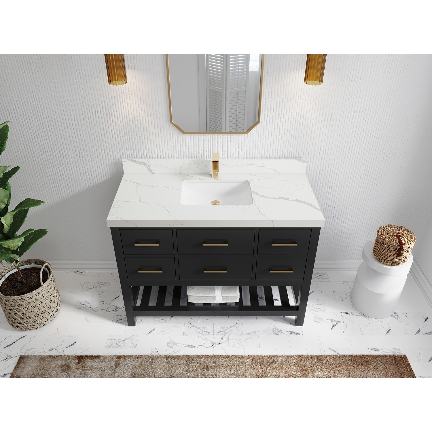 Willow Collections 48 in. W x 22 in. D Parker Single Sink Bathroom Vanity with Countertop