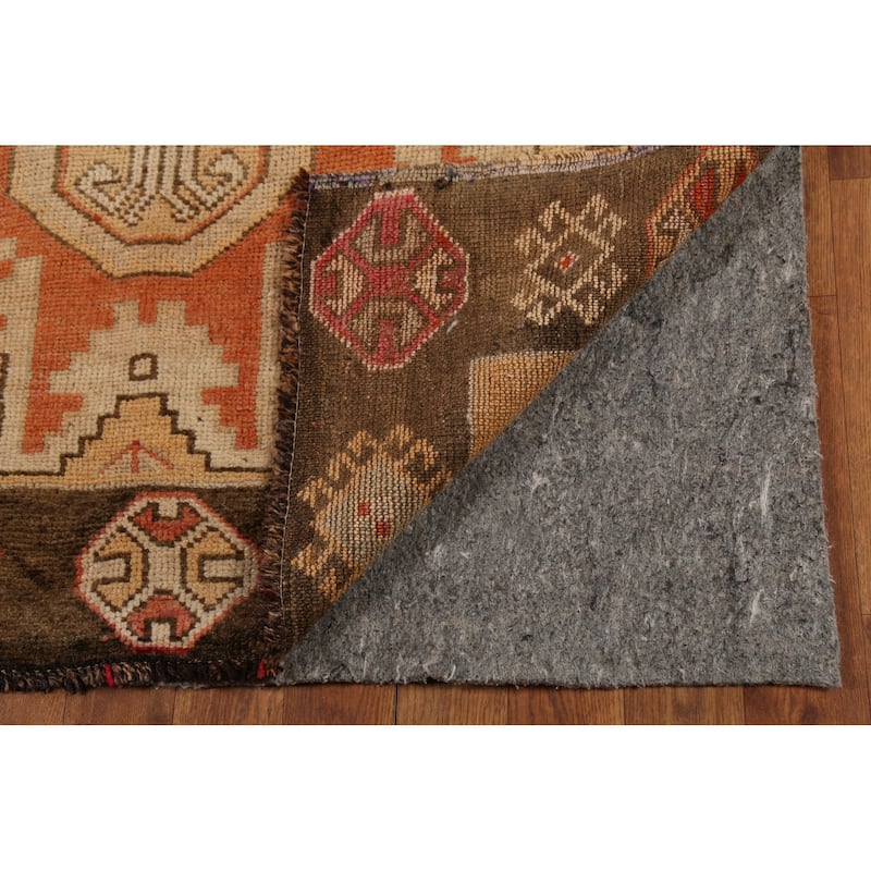 Anatolian Turkish Vintage Runner Rug Hand-Knotted Tribal Wool Carpet - 3'7"x 9'3"
