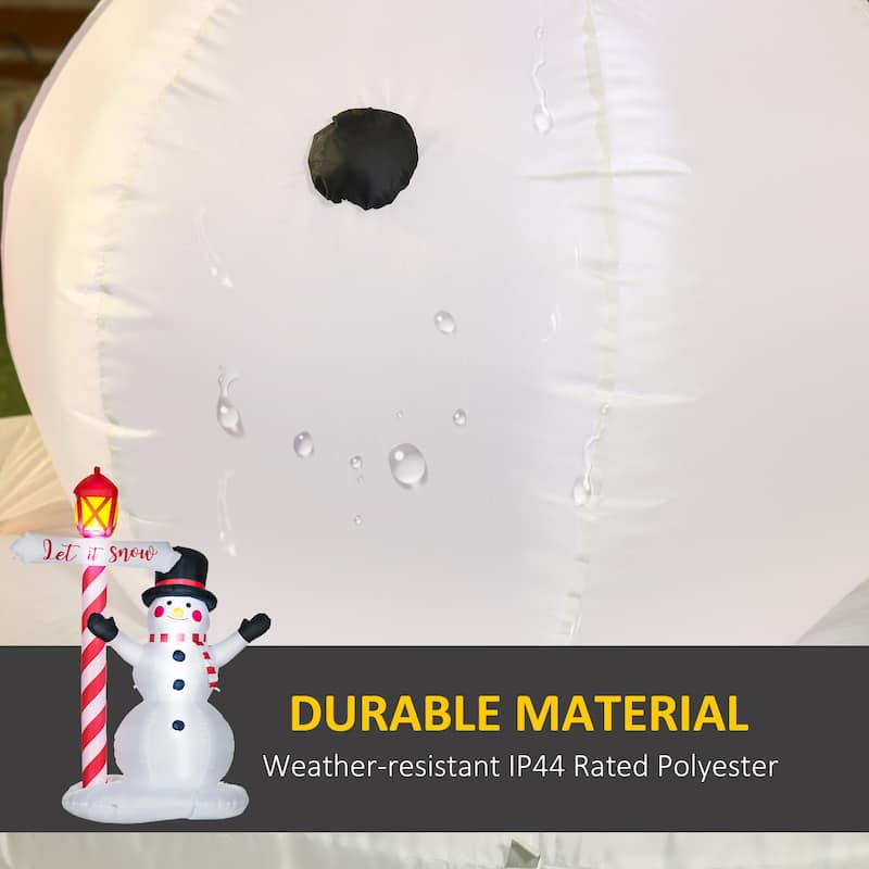 HOMCOM 7ft Christmas Inflatables Decorations Snowman with Street Light, Blow-Up Outdoor LED