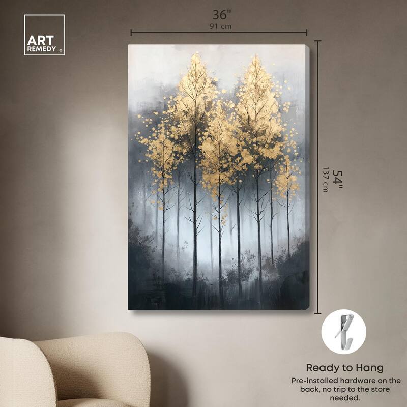 Gilded Grove Canvas by Art Remedy, Gallery Wrapped