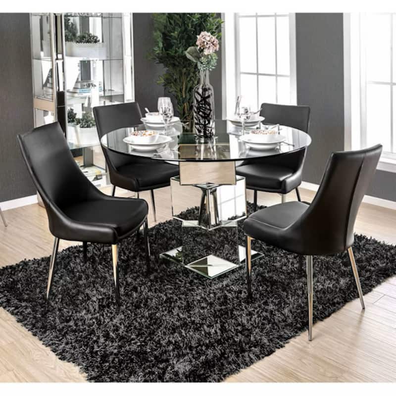 Set of 2 Leatherette Dining Chairs