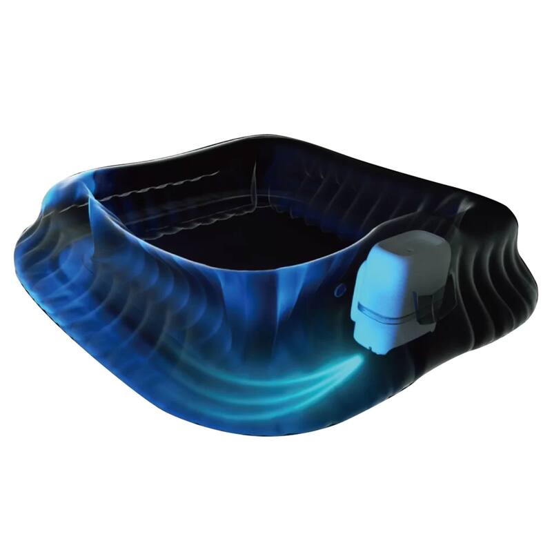 MSpa Round Inflatable Bubble Spa, 4 to 6 Person Hot Tub with LED Lights, Aurora - 73.9
