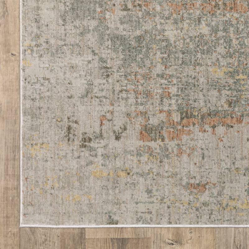 Melody Distressed Abstract Grey/ Multi Area Rug