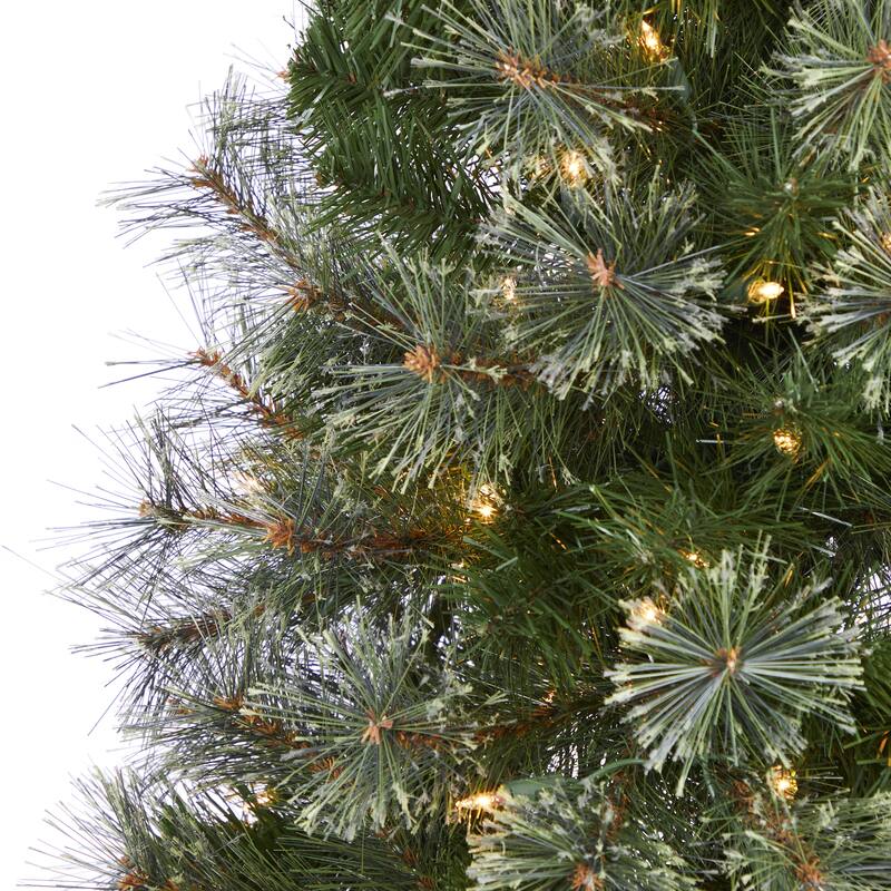 5ft. Cashmere Slim Artificial Christmas Tree with 250 Warm White Lights and 408 Branches - Elegant Holiday X-Mas Tree
