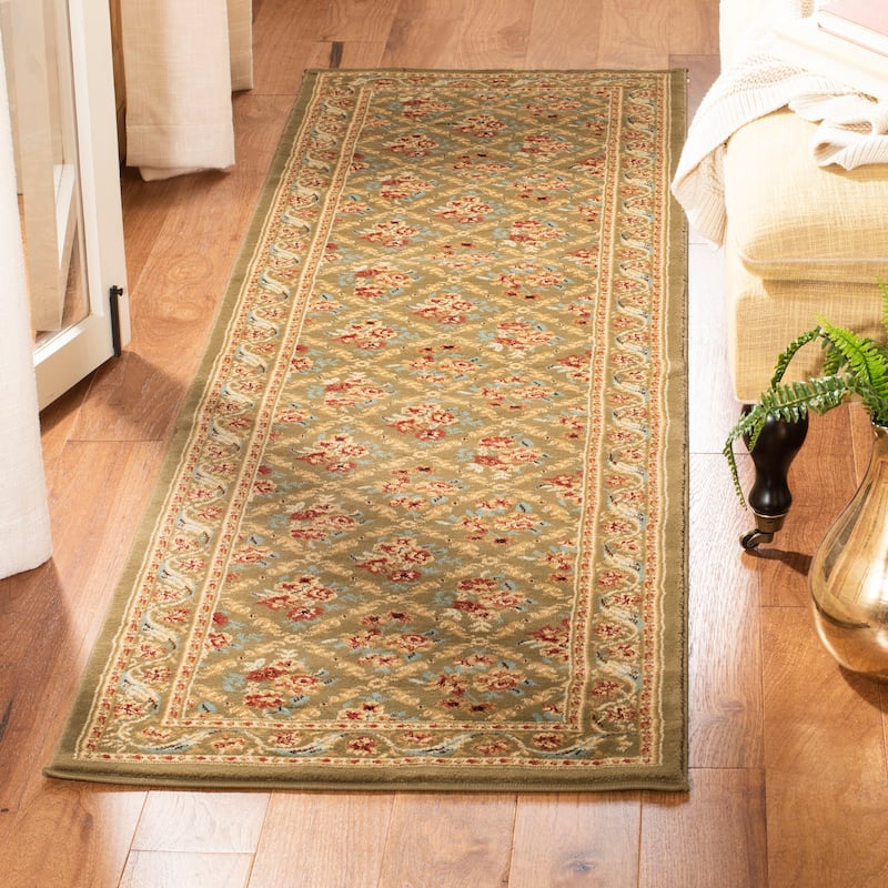 SAFAVIEH Lyndhurst Argelia Traditional Oriental Trellis Rug - 2'3" x 12' Runner - Green/Green