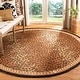 preview thumbnail 9 of 70, SAFAVIEH Handmade Chelsea Cayla Leopard French Country Wool Rug 10' x 10' Round - Black/Brown