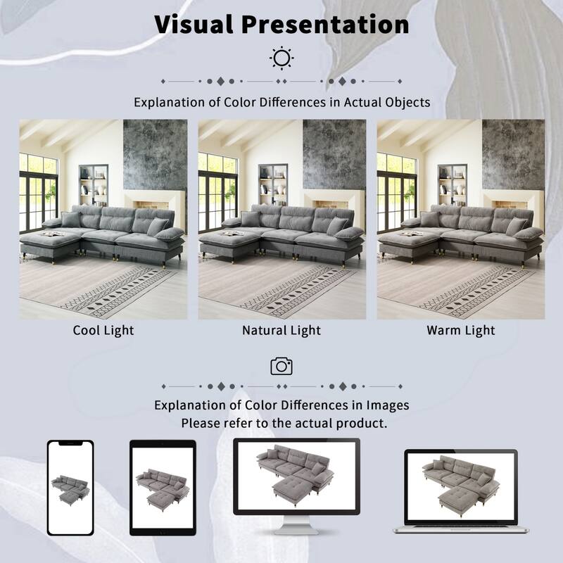 4-seater tufted sofa set