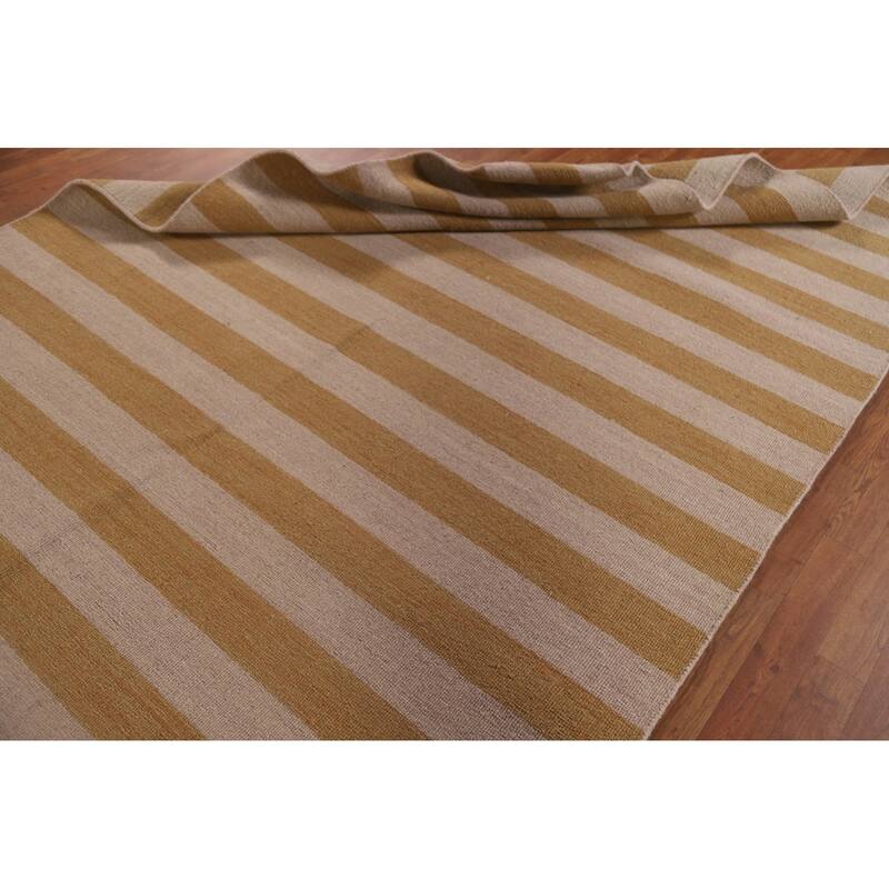 Striped Modern Gabbeh Area Rug Handmade Wool Carpet - 6'5" x 10'1"