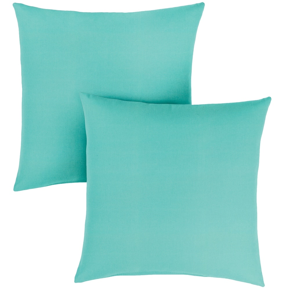 Sorra Home Sunbrella Outdoor Knife Edge Pillow Set of 2 - 24 in H x 24 in W x 6 in D
