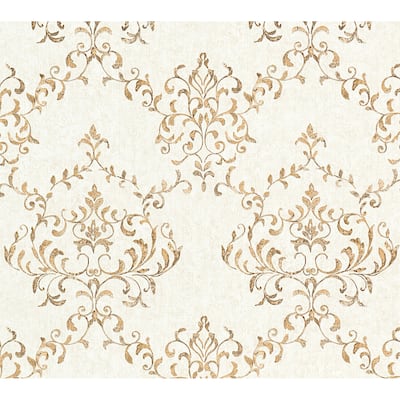 Galerie Wallcoverings Neapolis 3 Floral Lattice Damask Design Vinyl on Paper Embossed Wallpaper Roll
