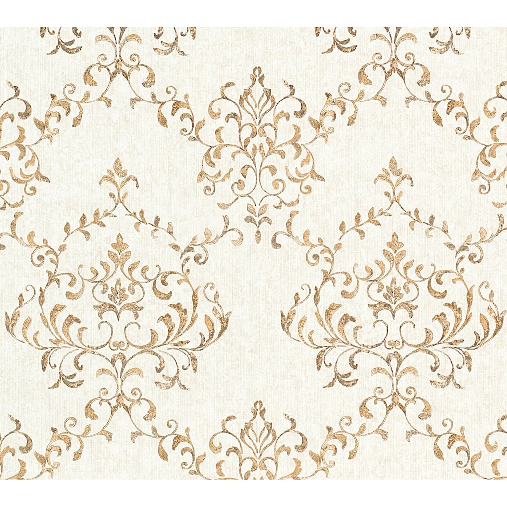 Galerie Wallcoverings Neapolis 3 Floral Lattice Damask Design Vinyl on Paper Embossed Wallpaper Roll