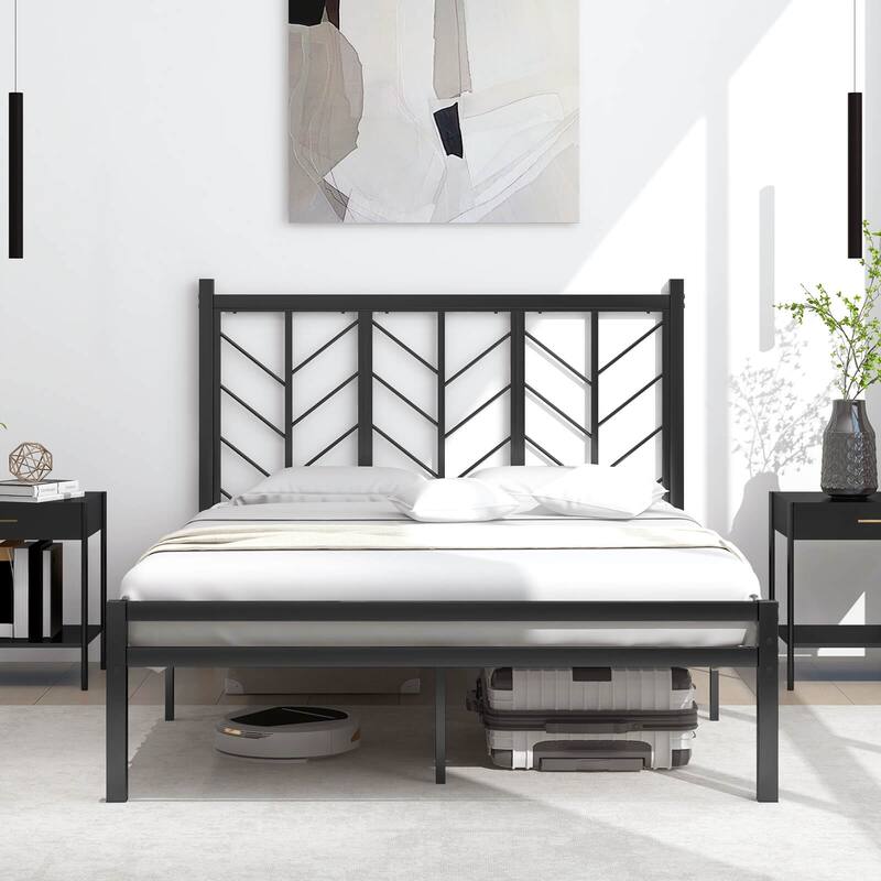 Costway Twin/Full/Queen Size Platform Bed with Headboard 11.5" Under